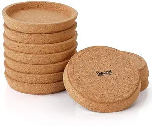 2024 New Cork Base Cork Coaster Cork Holder For Cups Mugs Beers 100% Nature Custom LOGO