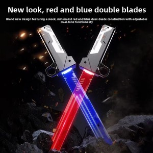 <span class=keywords><strong>Sabre</strong></span> <span class=keywords><strong>laser</strong></span> LED double lame <span class=keywords><strong>rétractable</strong></span> pour garçon, jouet épée lumineuse de samouraï - Product Image 2