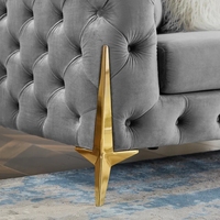 Fauteuil causeuse à trois places en tissu de Style européen, 3 + 2 + 1, inclinable, modulaire, boutons gris, tufté, ensemble de canapés chesterfield pour la vie