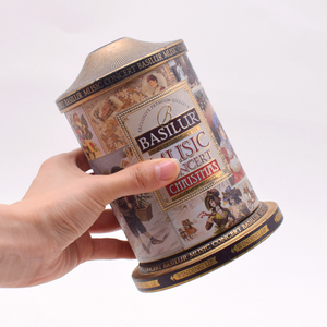 Caja <span class=keywords><strong>de</strong></span> Regalo Navideña <span class=keywords><strong>de</strong></span> Metal Vintage, Fabricada en Nuestra Propia Fábrica, Redonda, <span class=keywords><strong>de</strong></span> Calidad Alimentaria, para Dulces, Chocolates, Caja <span class=keywords><strong>de</strong></span> Música Personalizada - Product Image 2