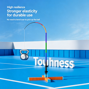 Entrenador de rebote de bádminton telescópico de 8 secciones, altura ajustable, varilla flexible de alta resistencia para práctica individual, adultos y niños - Product Image 4