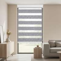 Stores zébrés unis filtrant la lumière sur mesure, à commande manuelle par cordon, double couche en polyester, choix de couleurs variés, sur mesure pour espaces étroits