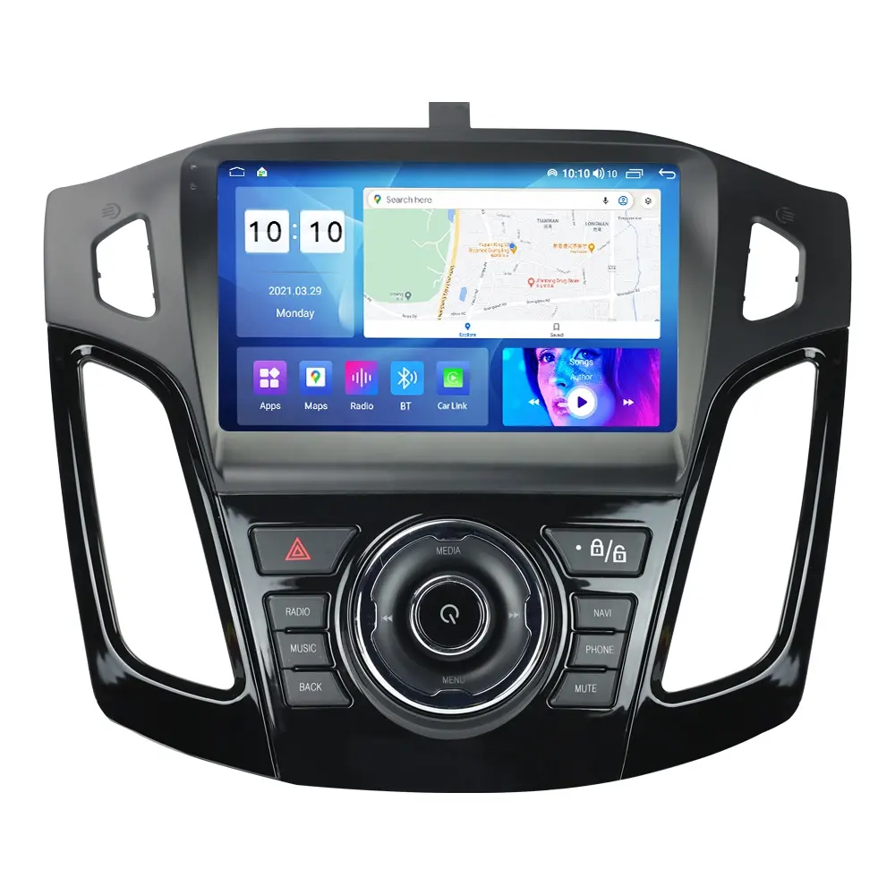 Unidade de cabeça para carro mekede, tela de toque completa, 2din, som estéreo, android radio para ford focus 3 2011-2019 com bt dsp