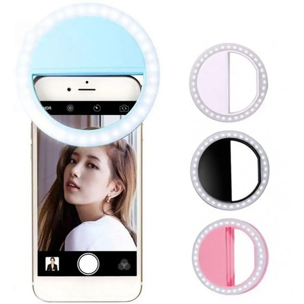 Modern fashion portable usb rechargeable portable phone clap wholesale price multi colors choice mini selfie ring light