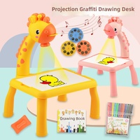Grande table de projection pour enfants avec motif cerf de dessin animé pour diapositives, gribouillage, dessin et écriture, 5 à 7 ans