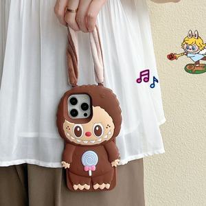 Oem/ODM hoa yếu tố thiết kế Việt Nam Silicone phim hoạt hình Dập nổi 3D labubu tai dài chống sốc điện thoại di động Trường hợp cho cho - Product Image 6