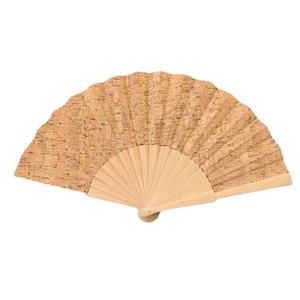 Abanico de bambú hecho a mano de arte popular de 23 cm con corriente de marea natural, estilo floral pintado a mano con corteza de árbol y costillas de madera, regalo - Product Image 3