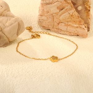 Tarnish Free Waterproof Jewelry Elegant Zircon Flower <b>Bracelet</b> Women Stainless Steel 18k Gold Plated <b>Adjustable</b> Charm <b>Bracelet</b> - Product Image 4