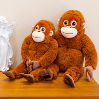 Peluche Gorille Singe Brodé Super Doux Rembourré Coton PP Jouet en Peluche Singe à Longues Bras Cadeau Unisexe Peluche OEM CE