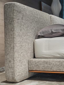 Cama Brera, Estilo Italiano Minimalista, de Lino y Algodón, para Dormitorio Grande, 1.8 Metros, Doble, Extra Ancha, Estilo Italiano de Guangdong - Product Image 2