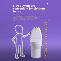 Siège de toilette mural moderne monobloc à double chasse pour enfants, design en céramique coloré, écoulement en S, cuvette allongée