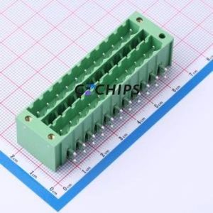 JL2EDGKRHM-50811G01 Plug-in Terminal Block Bent Lead Through Hole,P=5.08mm Board-to-Board / Socket - Closed Screw Fixing 2x11P - Product Image 1