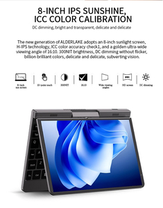 8. मिनी लैपटॉप टच स्क्रीन आईपीएस पैनल पैनल इनटेल ग्राफिक्स कार्ड अंग्रेजी कीबोर्ड मेटल बॉडी लैपटॉप - Product Image 5