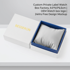 BESSERON Premium <b>Watch</b> Box Manufacturer Custom Black Leatherette Box Print Brand Logo Protective Storage <b>Case</b> Rectangle for Gift - Product Image 5