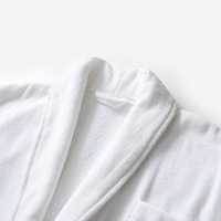 Peignoir éponge de luxe pour hôtel Peignoir de bain unisexe 100% coton blanc pour l'hospitalité et le spa