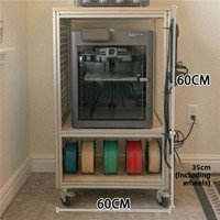 Rak Penyimpanan Kayu Solid Paduan Aluminium untuk Printer 3D, Meja Kerja Lantai yang Dapat Dipindahkan, Lemari Penyimpanan Papan Laut, Lemari Pajangan