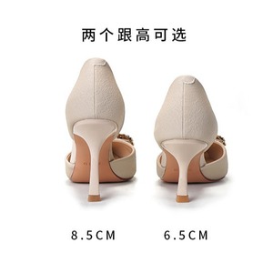6693-6 Escarpins slingback à bout pointu, talon aiguille, décor strass, chaussures D'Orsay à talon haut, tendance mode femme - Product Image 2
