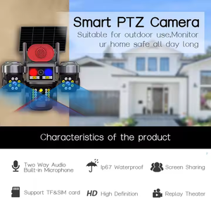 Ngoài trời An Ninh Dome Camera 1080p năng lượng mặt trời-Powered mạng Máy ảnh 4G ba ống kính phát hiện chuyển động - Product Image 3