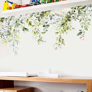 客厅沙发背景装饰壁纸走廊自粘纸入口装饰绿色植物墙贴