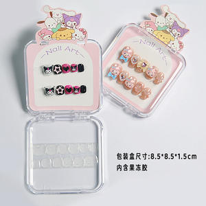 2025 Cartoon Kids Press on <span class=keywords><strong>Nails</strong></span>-Süße kurze falsche Nägel für Mädchen, Kinder party Student Cute Design mit wieder verwendbarem Klebstoff - Product Image 4
