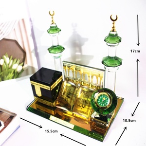 Customized Arab Muslim Eid Mubarak Islamic Gifts Gold Crystal Glass Crafts Ramadan <b>Table</b> Holiday Decorations - Product Image 2
