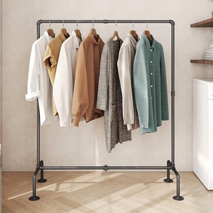 Home Use Metal Floor-to-Ceiling Clothes <strong>Rack</strong> Shop <strong>Display</strong> Stand with Balls for Wardrobe for <strong>Cloth</strong> Store Furniture - Product Image 1