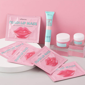 Ensemble de soins pour <span class=keywords><strong>les</strong></span> lèvres à base de plantes en gros Crème hydratante nourrissante Baume à lèvres Masque Gommage à bulles Vitamine C Pêche biologique - Product Image 3
