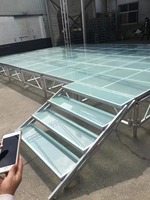 Scène en verre trempé de haute qualité, plateforme de scène portable en verre avec cadre en aluminium pour mariage, défilé de mode, exposition d'événements