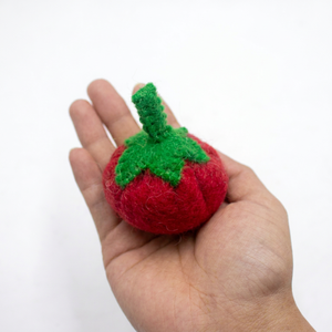 Juguetes de fieltro y lana cosidos a mano de tomate para juego de simulación, verduras de cocina en miniatura para aprendizaje infantil - Product Image 4