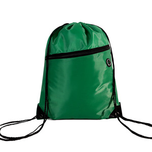 Hot Sale Promotional <b>Drawstring</b> Sports Bag Gym Polyester Custom <b>Drawstring</b> Backpack with Logo and Zipper - Product Image 5