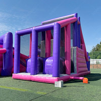 Parcours d'obstacles gonflable Crazy 5k Ninja Run Jumping Tower à vendre