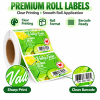 Op maat gemaakte etiketten voor verse producten, witte BOPP zelfklevende rolstickers met barcodeprint voor clamshell verpakkingen