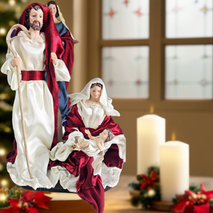 2023 novedades conjunto de Natividad de resina estatuilla religiosa artesanía estatuas cristianas con tela para regalos de Navidad - Product Image 3