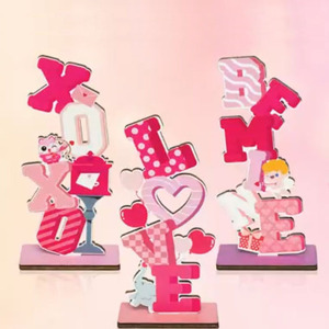 DAMAI Juego de Decoración de Madera para el Día de San Valentín, 8 Piezas, Adorno Colgante en Forma de Corazón, Decoración Romántica para Fiestas, Uso en Interiores - Product Image 1