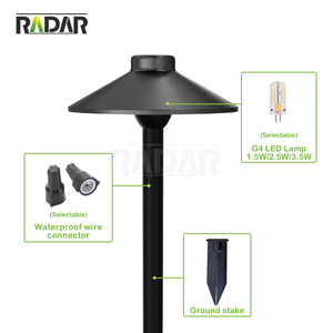 RPL-6902-ABK with 15 Inch Pole Low Voltage Path <strong>Lights</strong> and Landscape Lighting Install in Garden - Product Image 3