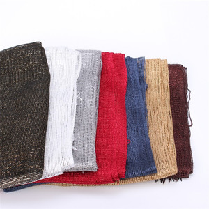 Brillante de seda hijab musulmán de Oriente Medio velo liso de poliéster estilo borla doble uso chal todas las estaciones para mujeres con estilo - Product Image 6
