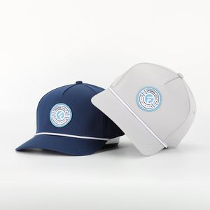 OEM personalizado de alta calidad de 5 paneles de color sólido tejido parche Logo cuerda gorra de béisbol, ala curvada Snap Back papá sombrero - Product Image 1