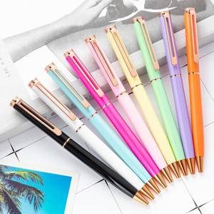 Wholesale Metal Ballpoint <b>Pen</b> With Printable Logo Custom Advertising Multi-color Rotating Medium Oil for Station Office - Product Image 5