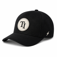 Casquettes de baseball en coton pur noir et crème, avec logo brodé, sans couture, front structuré, ajustables, vente en gros