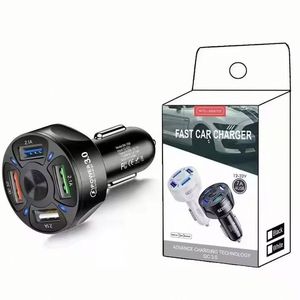 ที่ชาร์จโทรศัพท์ในรถยนต์แบบเร็ว Universal Qc3.0 4 พอร์ต USB พร้อมกล่องบรรจุภัณฑ์สำหรับโทรศัพท์มือถือ - Product Image 2