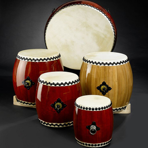 Tambour Taiko en cuir Burlywood, instrument de musique du temple - Product Image 4