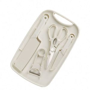 Couteau spécial pour compléments alimentaires pour bébés, couteau à fruits en acier inoxydable pour le camping en plein air et le barbecue avec planche à découper de rangement - Product Image 5