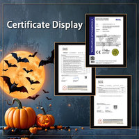 Globos de Helio Redondos de 18 Pulgadas con Diseño de Calabaza con Orejas para Halloween 2026, Decoración para Fiestas, Suministros Festivos