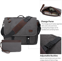 Wholesale RAYLON Waterproof Canvas Messenger Bag Men 17 Inch Laptop Shoulder Briefcase College Work Travel Crossbody Bulk Order