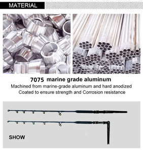 Toptan 2 #4 # alüminyum düz ve bükülmüş kolu ayarlanabilir derin deniz balıkçılık Trolling çubuk kavisli popo - Product Image 6