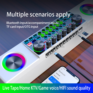 Müzik stüdyosu ekipmanları ev aile KTV stüdyo monitör Karaoke hoparlörü ses kartı ile çift kablosuz mikrofon dinamik mikrofon - Product Image 5