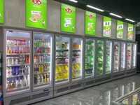 Congélateur vertical à porte vitrée refroidi par air -18~-22°C avec affichage numérique pour crèmes glacées et aliments surgelés
