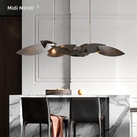 Suspension de restaurant créative postmoderne en acier inoxydable, blanc chaud, design moderne et épuré, longue, pour salle à manger, personnalisable