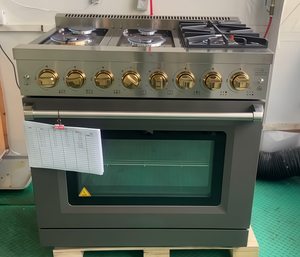 36 pouces. 5,5 Cu. Cuisinière à gaz autonome 6 brûleurs avec four à convection en acier inoxydable pour cuisine domestique - Product Image 2