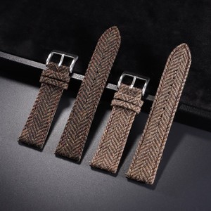 Alta calidad Retro británico Harris Tweed correa de cuero de liberación rápida 18/20/22mm correas de reloj inteligente en Stock - Product Image 2